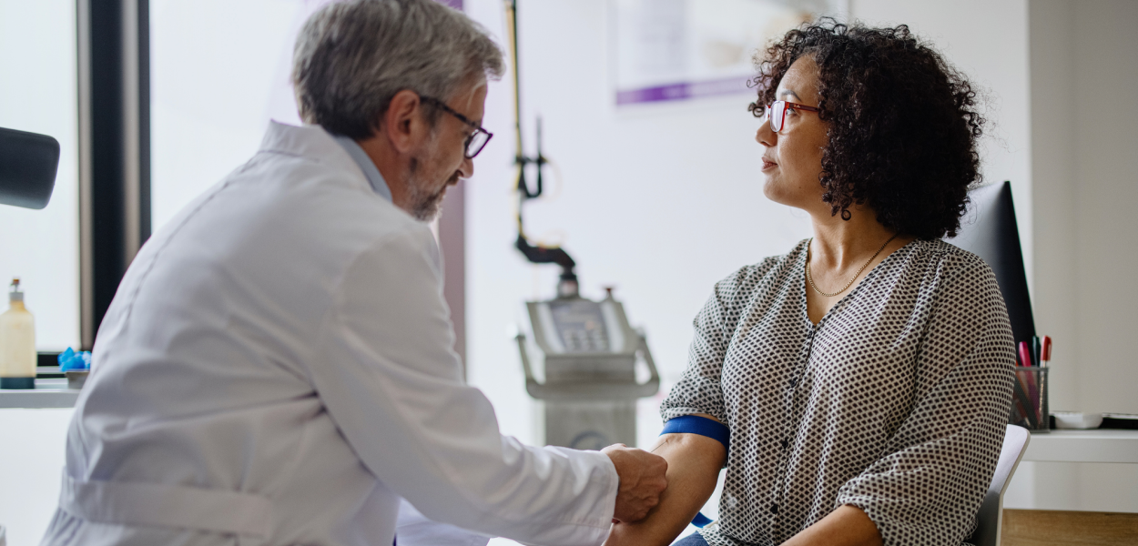 Doctor examining a patient